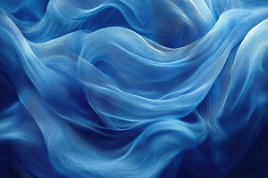 Flowing blue silk fabric with smooth texture and gentle waves, an Abstract Photo by AlyaAnd