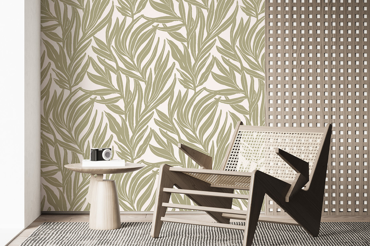 Sage Palm Pattern, a Wallpaper Graphic by Bloomart Studio (Photo 5 of 5)