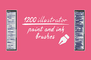 1200 Paint and Ink brushes, a Brush Add-On by Graphic patterns (Thumbnail 1 of 8)