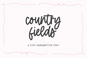 Country Fields | Cute Script Font