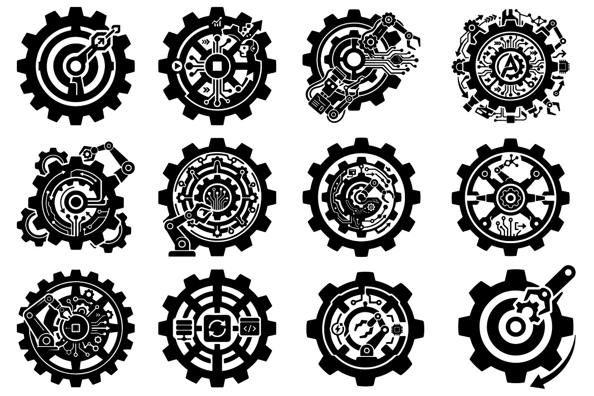Gear and technology icons, a Technology Illustration by abu67222 (Photo 1 of 13)