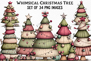 Whimsical Christmas Tree Clipart, an Illustration by Craft Nest (Thumbnail 1 of 6)