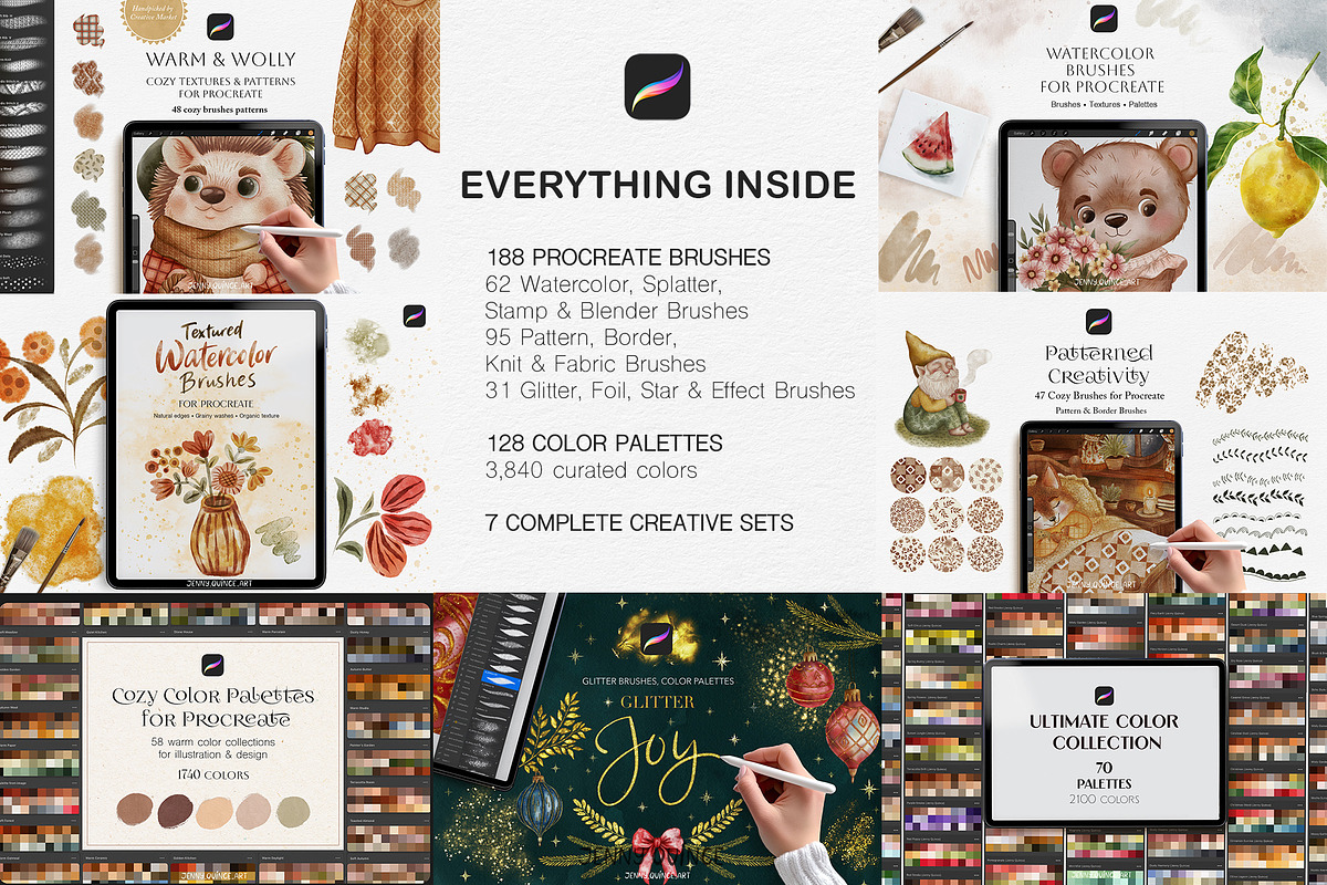 Cozy Procreate Brushes Bundle, a Brush Add-On by Jenny Quince (Photo 14 of 17)