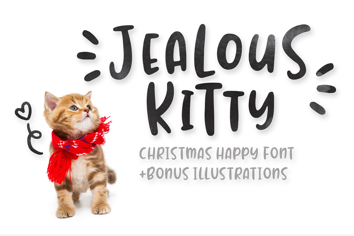 Jealous Kitty - Happy Christmas Font