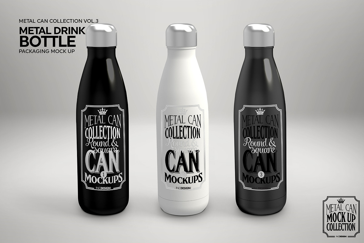 Metal Drink Bottle Mockup, a Product Mockup by INCDesign (Photo 3 of 10)
