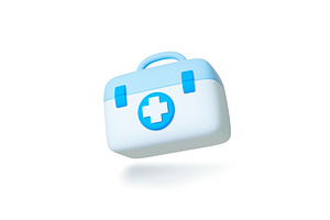 Medicine chest 3d icon. Isolated, an Object Illustration by Valerie Bodnar