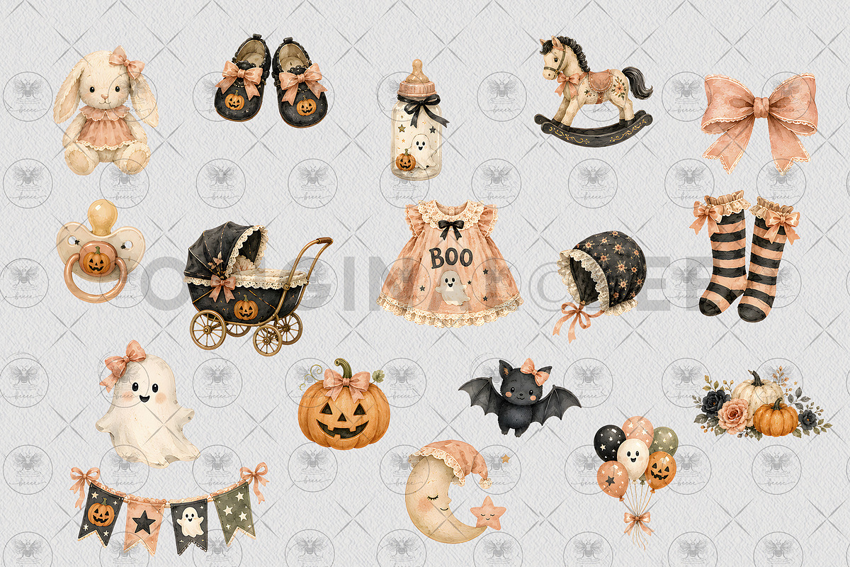 Halloween Baby Girl Clipart, an Education Illustration by BigCakeBee (Photo 3 of 4)