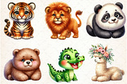 Cute Animals Watercolor Clipart, an Illustration by Libby Wishes (Thumbnail 4 of 10)