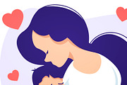 Mother In Love Holding Baby, a Person Illustration by Black White Mouse Design (Thumbnail 3 of 3)