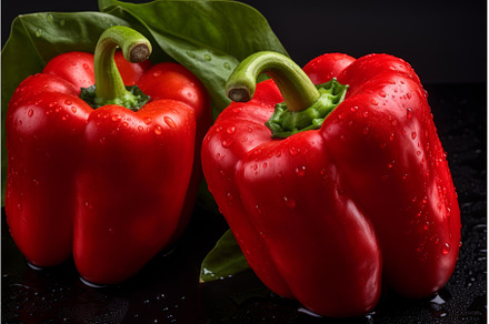 Juicy Red bells peppers. Generate Ai, a Food & Drink Photo by Ylivdesign