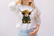 Cute Mardi Gras Highland Cow Clipart, an Illustration by SVGArt (Thumbnail 3 of 7)