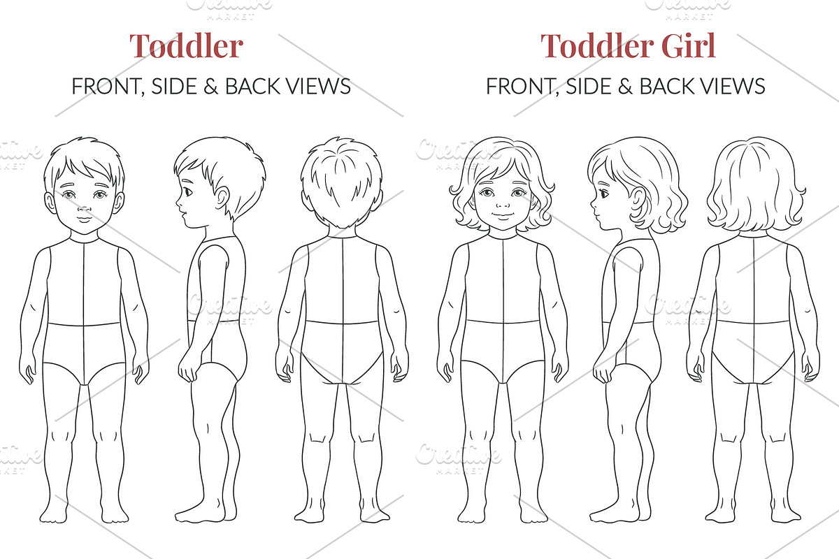 Toddler Fashion Croquis Bundle, a Person Illustration by Shorena Fashion Draws (Photo 3 of 13)