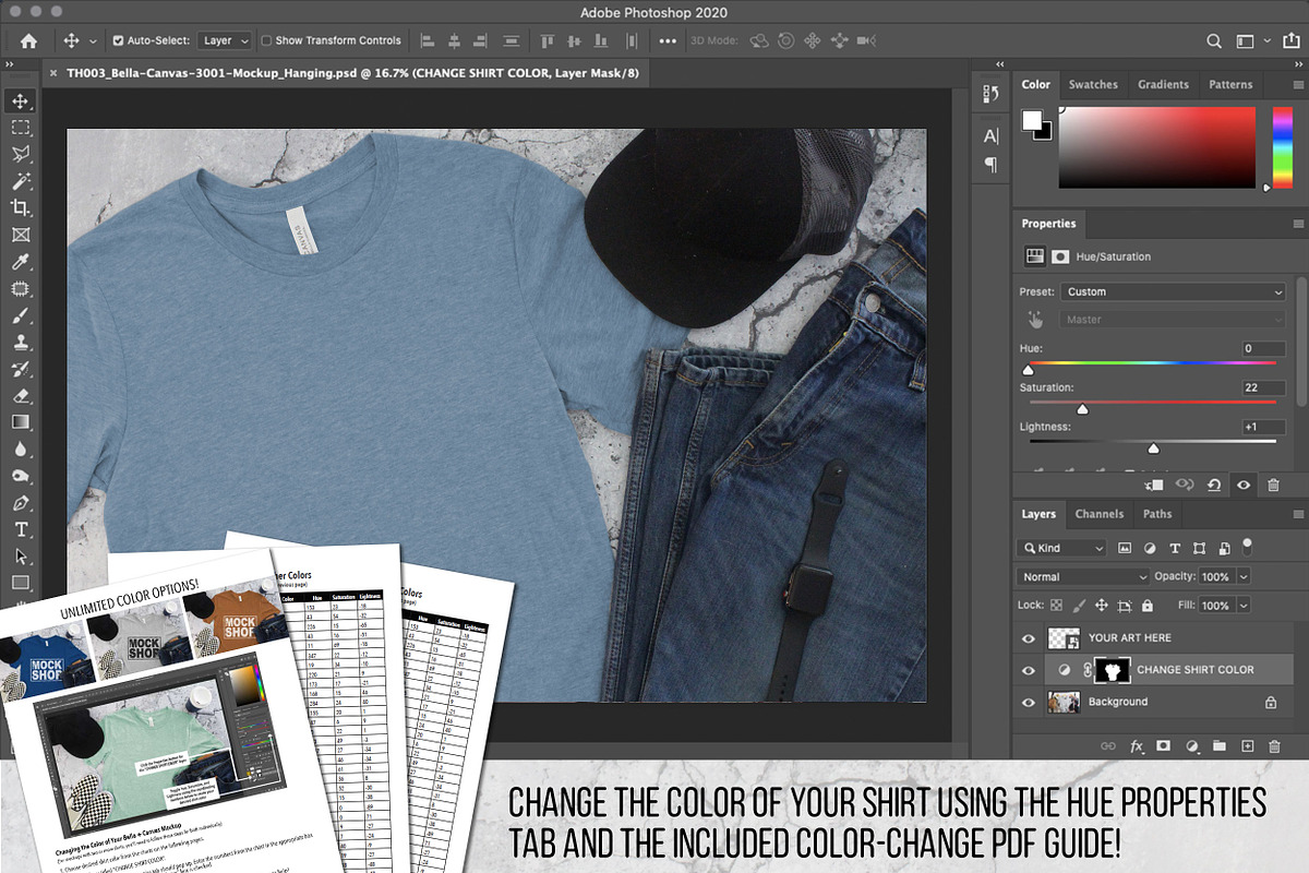Editable Colors Bella Canvas Mockup, a Shirt Mockup by Allison Affourtit Mocks (Photo 3 of 4)