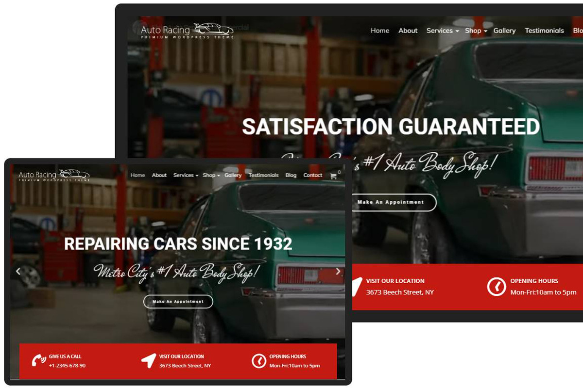 Auto Racing WordPress Theme preview 6