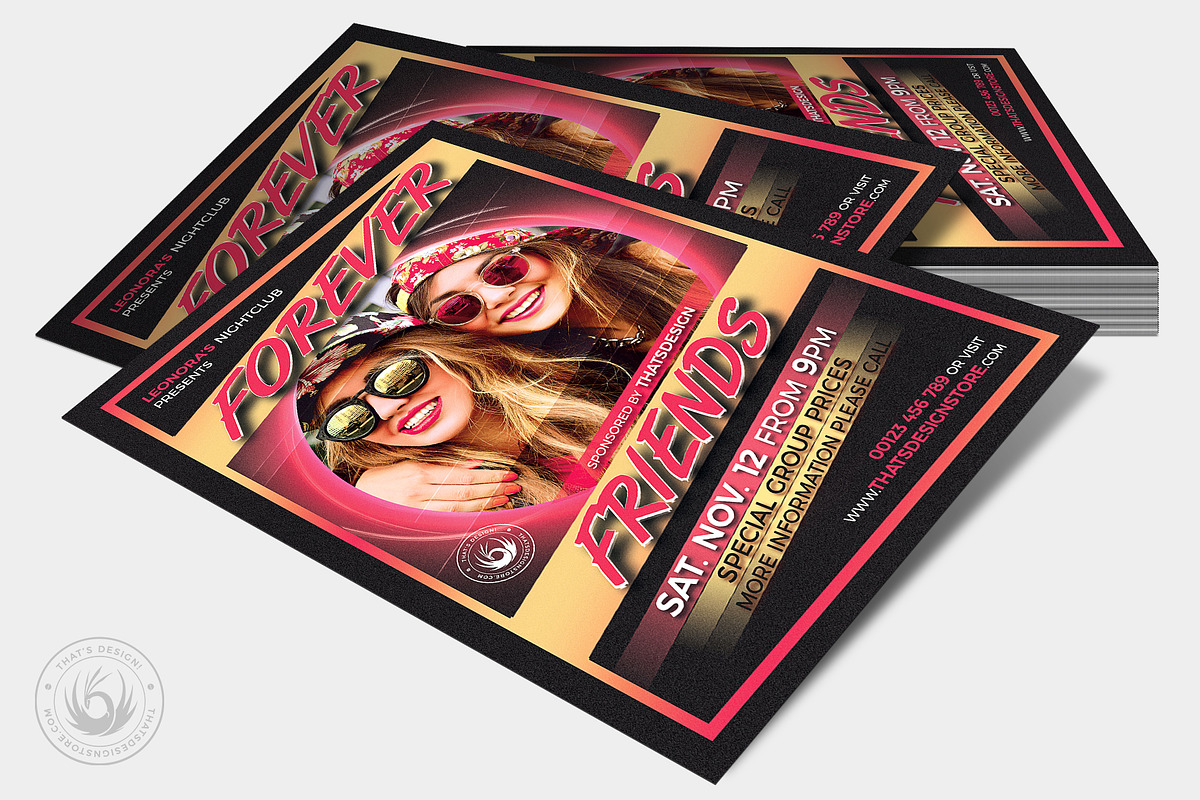 Forever Friends Flyer Template, a Flyer Template by ThatsDesignArt (Photo 6 of 7)