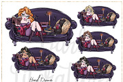 Dark Academia Hand Drawn Clipart, a Decorative Illustration by Masha  Studio (Thumbnail 4 of 6)