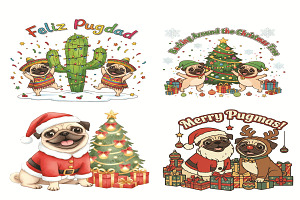 Merry Pugmas Dog Lover PNG Bundle