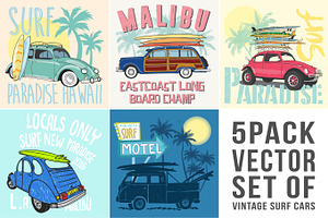 VECTOR SET OF SURF CARS