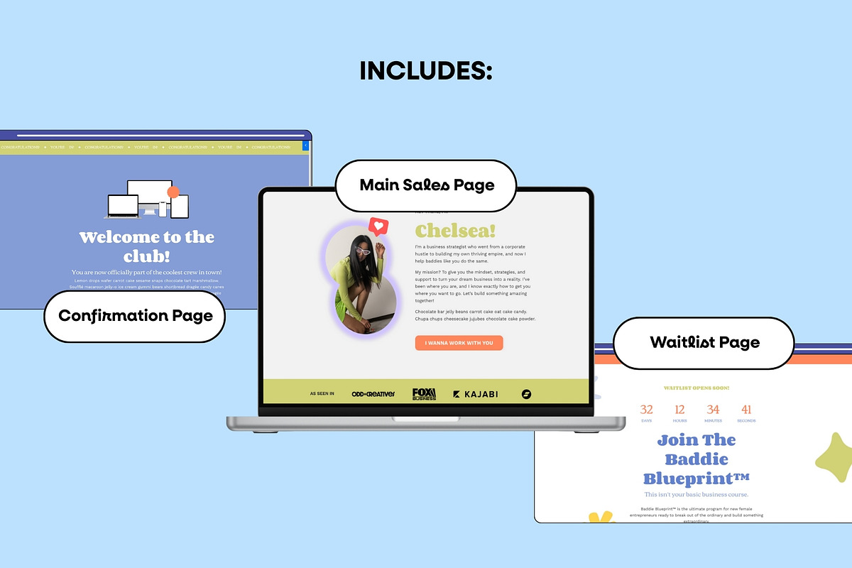 Chelsea Kajabi Sales Page Template, a Landing Page Template by Odd Creatives (Photo 3 of 6)