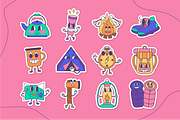 Camping sticker pack, a Decorative Illustration by Kate Liusto (Thumbnail 2 of 6)
