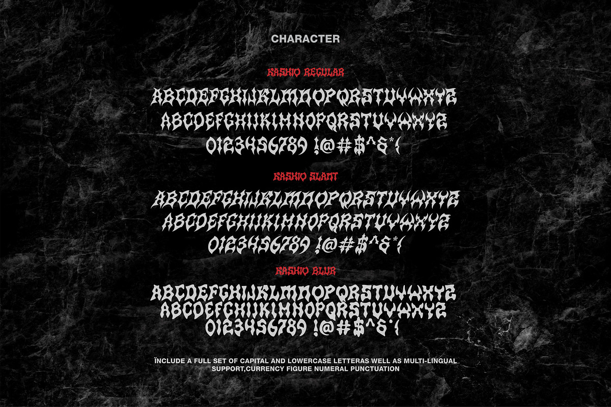Kashio Typeface (3 style), a Blackletter Font by Rvq Type Foundry (Photo 8 of 9)