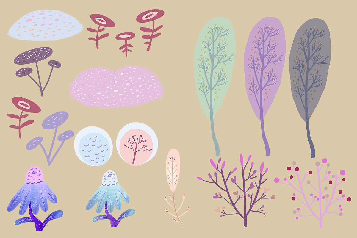 Enchanted Forest Clipart Set, an Illustration by FaliushViktoriaArtist (Photo 2 of 10)