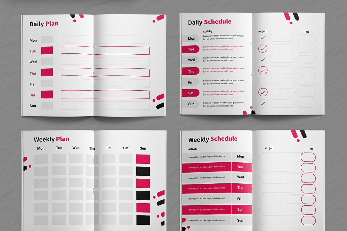 Daily Planner Template Layout, a Stationery Template by ContestDesign (Photo 2 of 4)