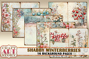 Shabby Winterberries Blank Pages, a Seasonal Illustration by CraftArtStory (Thumbnail 4 of 4)