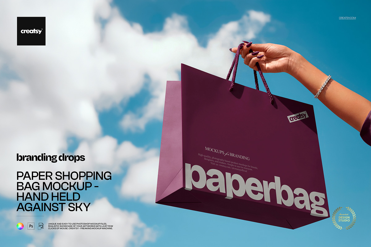 Paper Shopping Bag Mockup, a Product Mockup by creatsy5 (Photo 1 of 5)