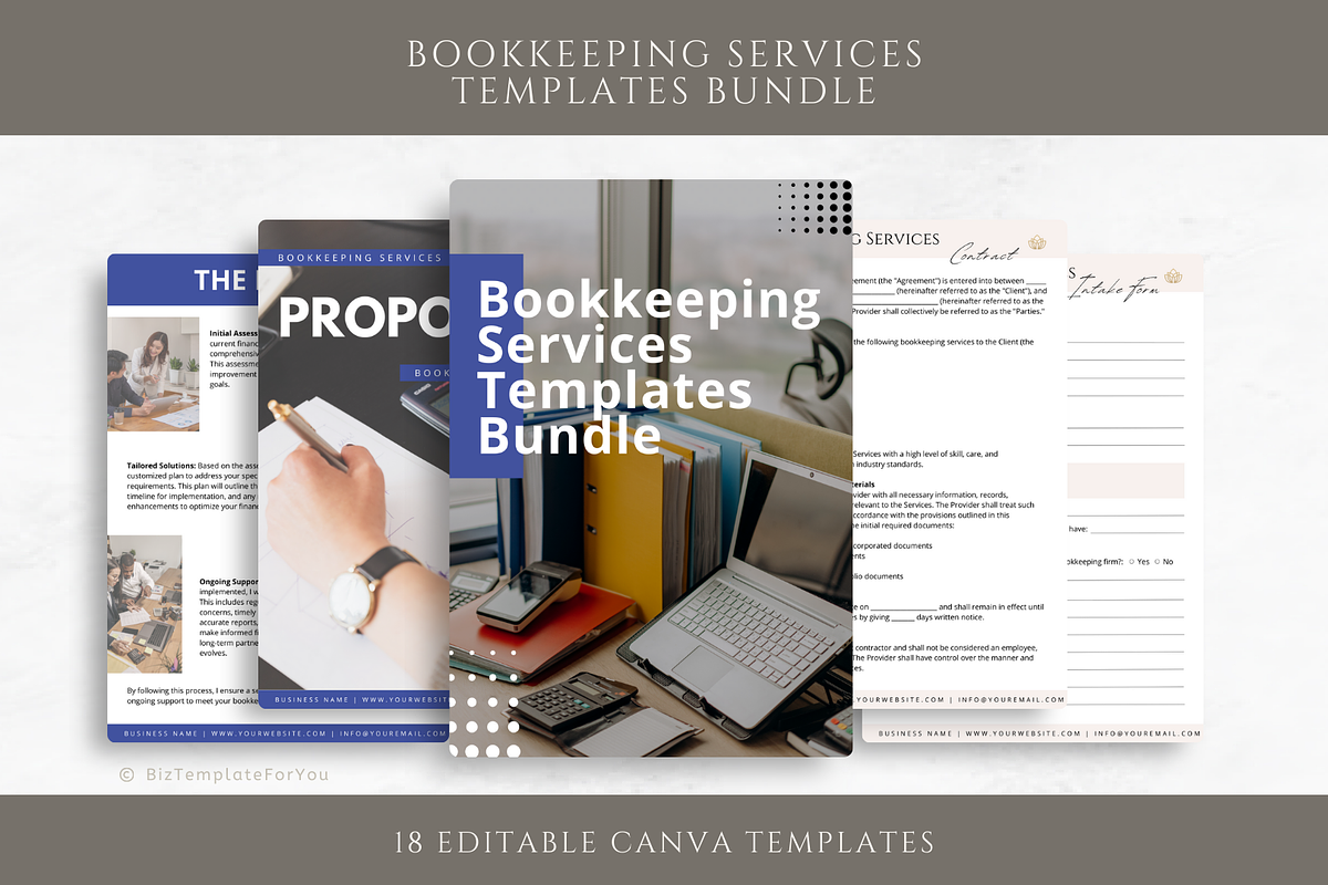 Bookkeeping Services Template Bundle, a Branding & Logo Template by BizTemplateForYou (Photo 3 of 8)