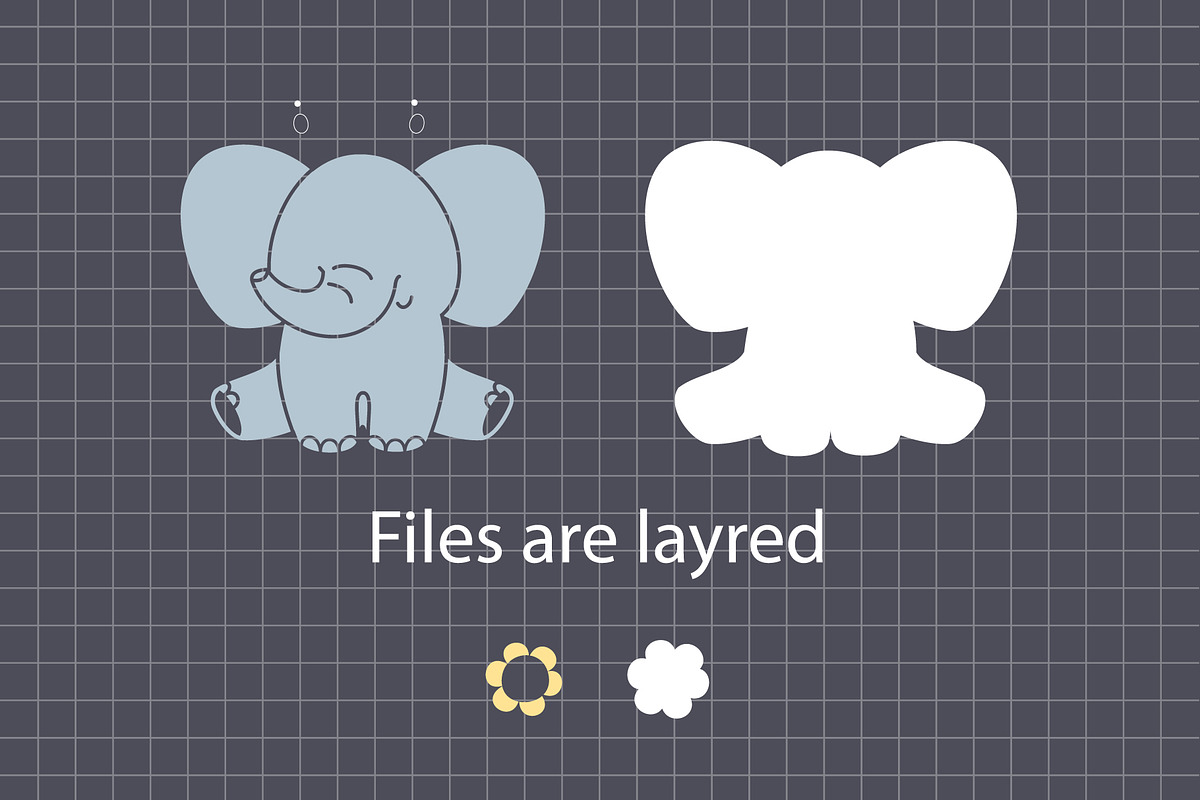 Baby elephant clip art, an Animal Illustration by Elena Nesterova (Photo 2 of 6)