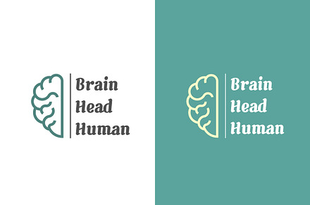 Human Brain Logo Design Illustration