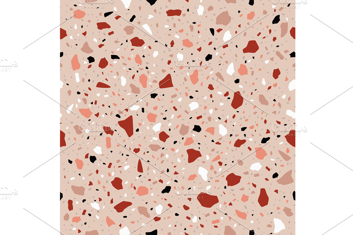Brown and maroon terrazzo mosaic, a Texture Illustration by Buch&Bee