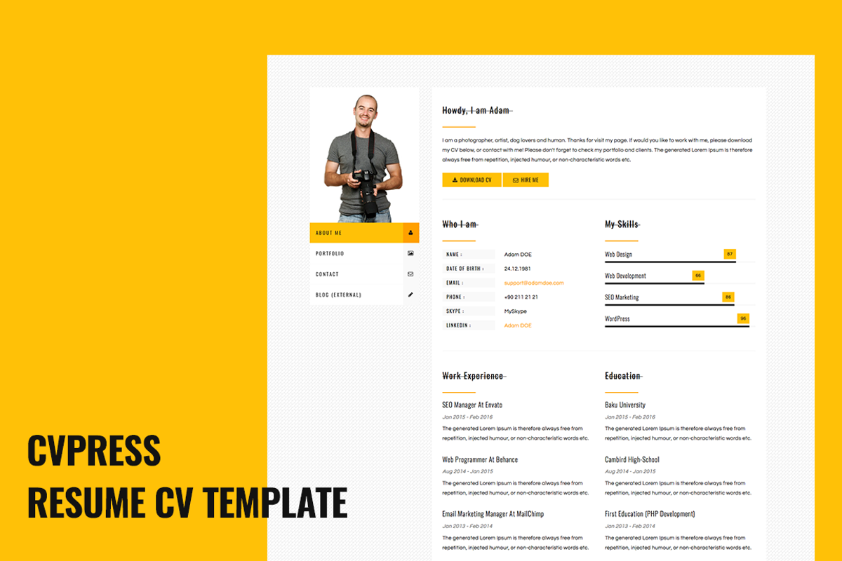 CVPress - Resume CV Site Template, a HTML Template by Show WP
