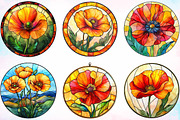 Round Stained Glass California Poppi, an Illustration by Canvas Craft (Thumbnail 4 of 5)