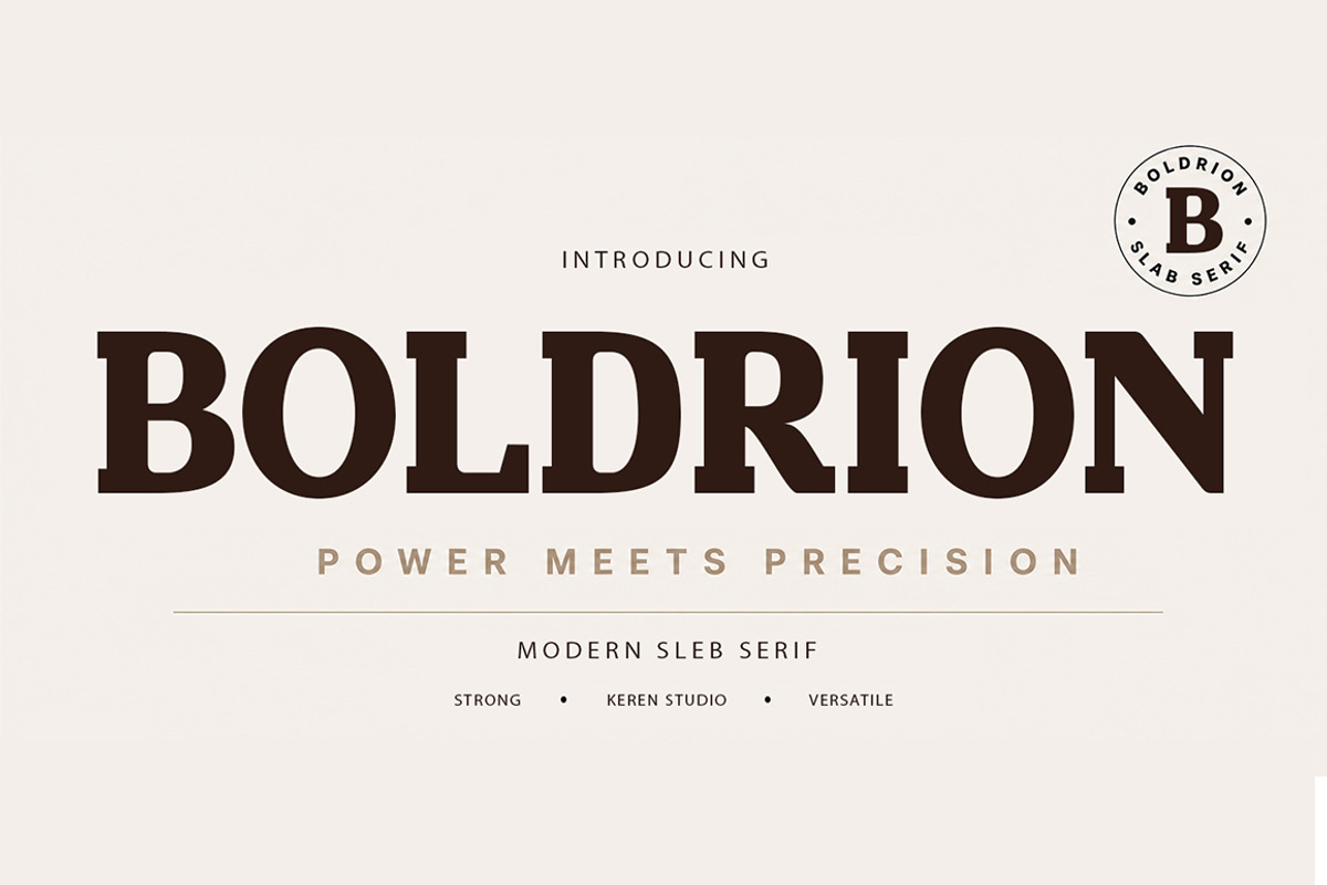 Boldrion, a Slab Serif Font by Keren Studio (Photo 1 of 10)