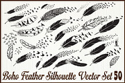 Boho Feather Silhouette Vector, an Object Graphic by jahid234 (Thumbnail 1 of 51)
