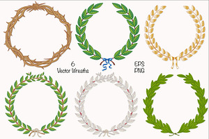 Wreath & Laurel Collection Vector