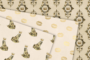 Ivory & Gold Princess Digital Paper