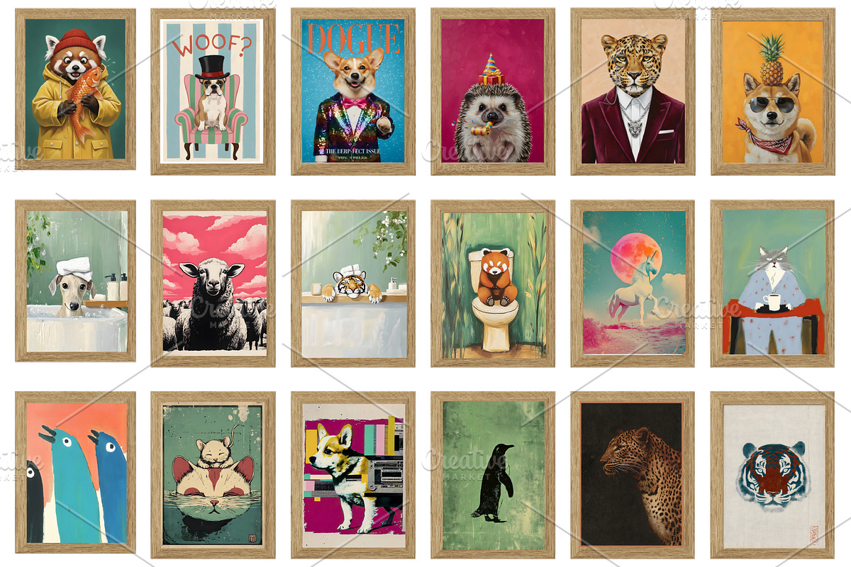Animal Wall Art Bundle,Animal Prints, an Animal Photo by Chipshpow Graphics (Photo 4 of 11)