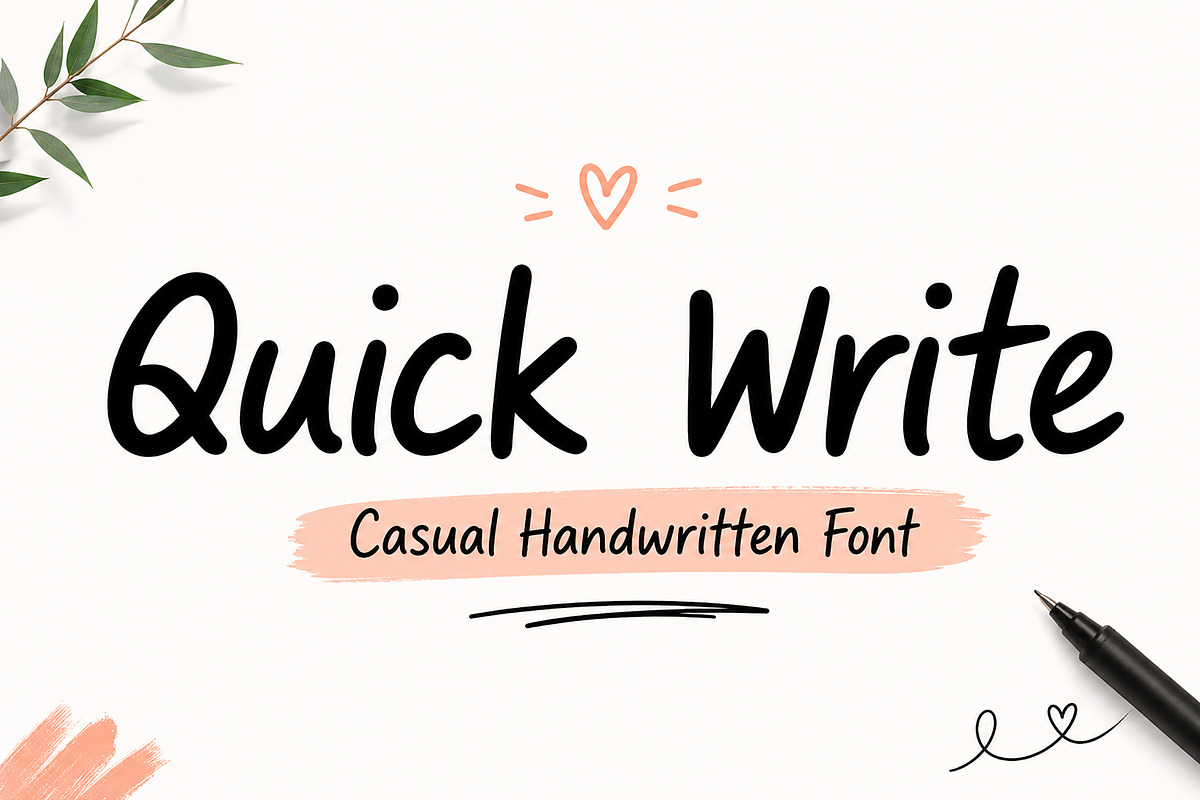 Quick Write, a Handwritten Font by Wow Magic (Photo 1 of 5)