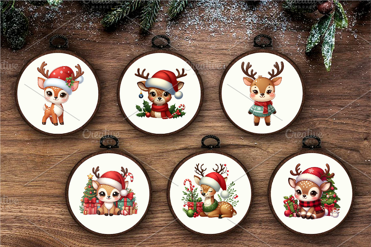Christmas Deer. T-Shirt, PNG., an Animal Illustration by KENO Mascots (Photo 5 of 8)