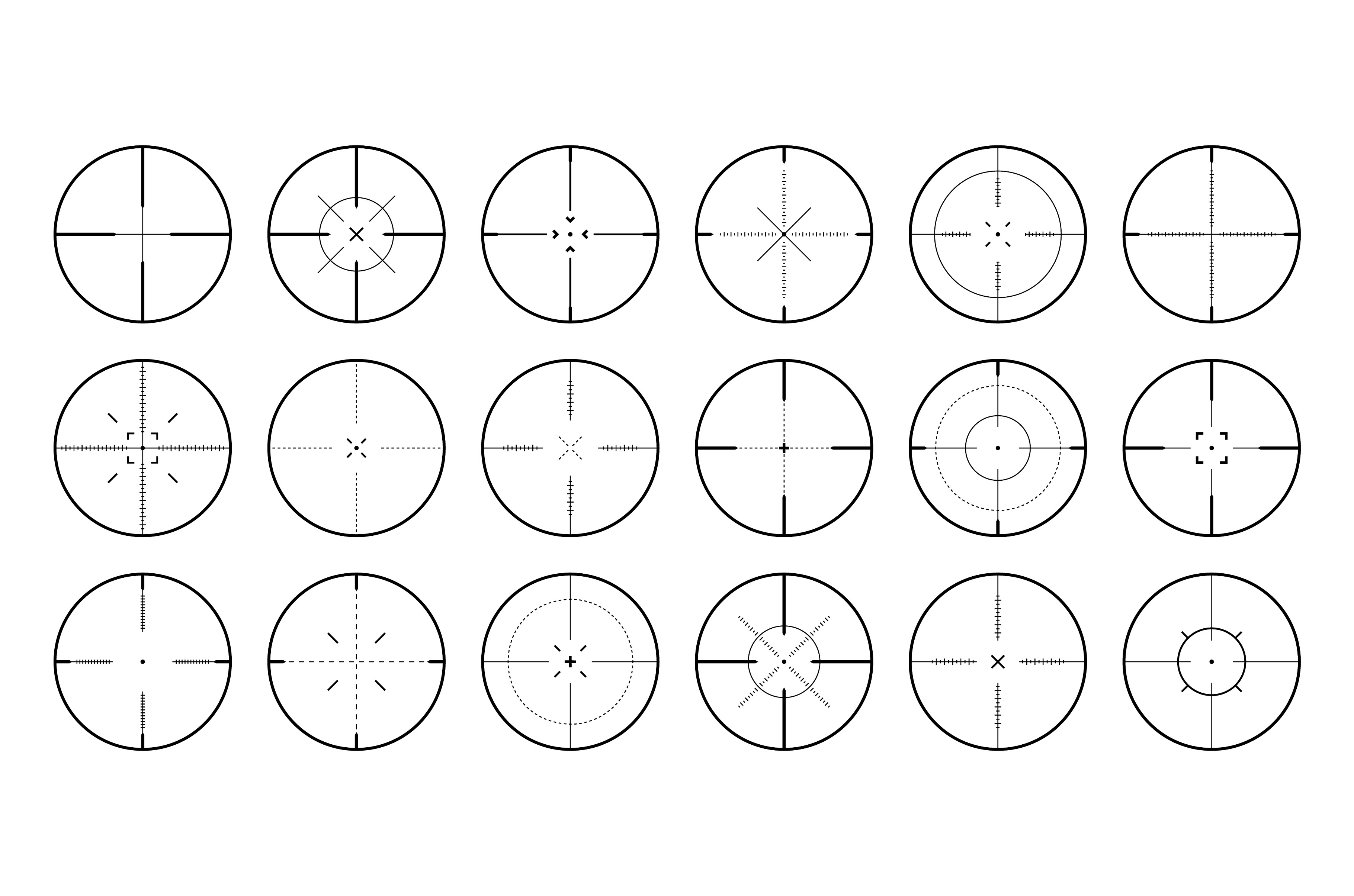Various sniper rifle sights, weapon, an Object Graphic by 32pixels