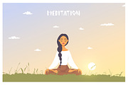 Meditation girls, a Healthcare Illustration by JulianArt (Thumbnail 2 of 4)