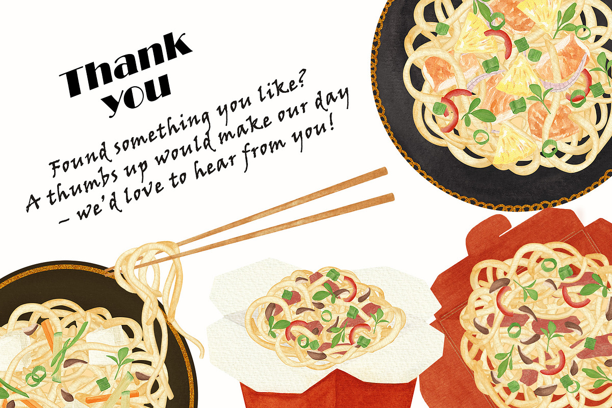 Egg Noodles Watercolor Recipe Set, a Food Illustration by Sunshine Art (Photo 13 of 13)