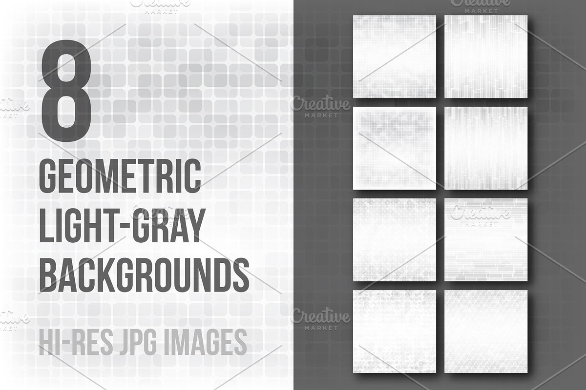 8 geometric light-gray patterns, a Texture Graphic by Slanapotam (Photo 1 of 2)