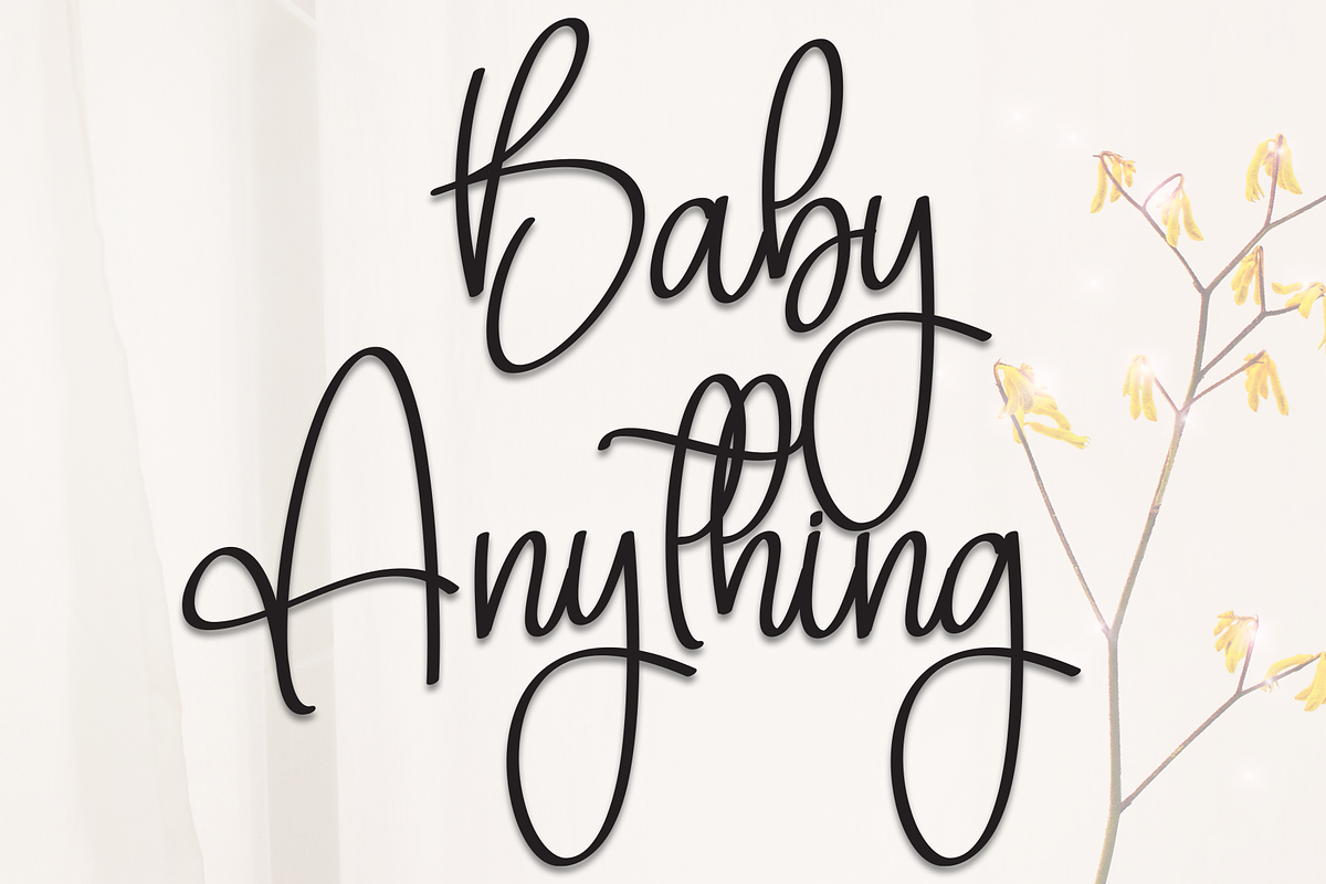 Baby Anything | Script Font, a Handwritten Font by Scratchones (Photo 1 of 8)