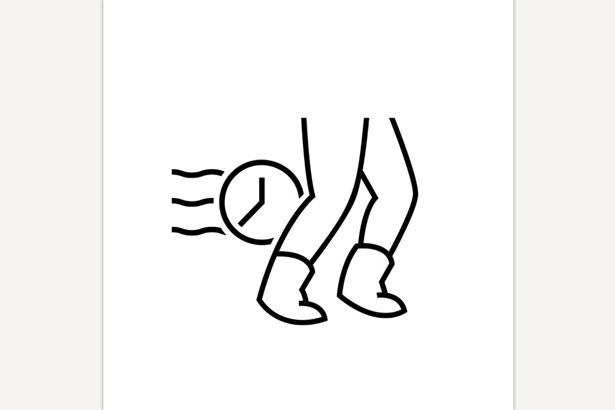 Slowed movements. Mental health, an Outline Icon by Anna's Shop