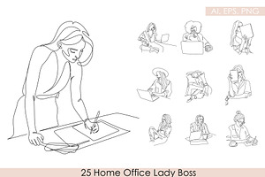 Woman Working At Home Office