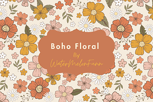 Bohemian Floral Seamless Pattern